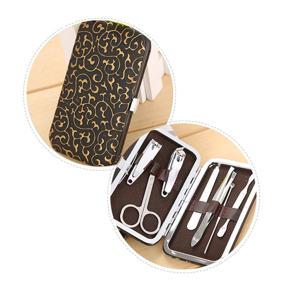 7 cái/bộ Dụng cụ cắt móng tay bằng thép không gỉ, tông đơ, bộ lấy ráy tai, Bộ dụng cụ làm móng tay móng chân, bộ dụng cụ làm móng nghệ thuật.