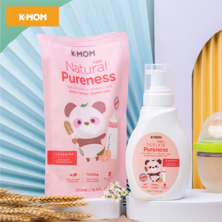 Nước Rửa Bình Sữa Và Rau Quả Hữu Cơ K-mom KM13125 - Túi 500ml 