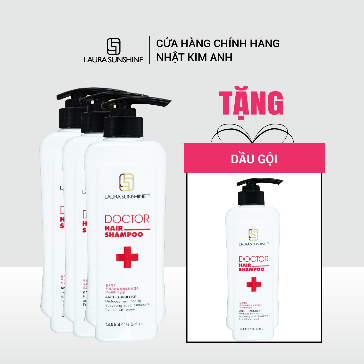 [Tặng Quà] Dầu gội giúp giảm rụng tóc Doctor Hair Shampoo 500ml