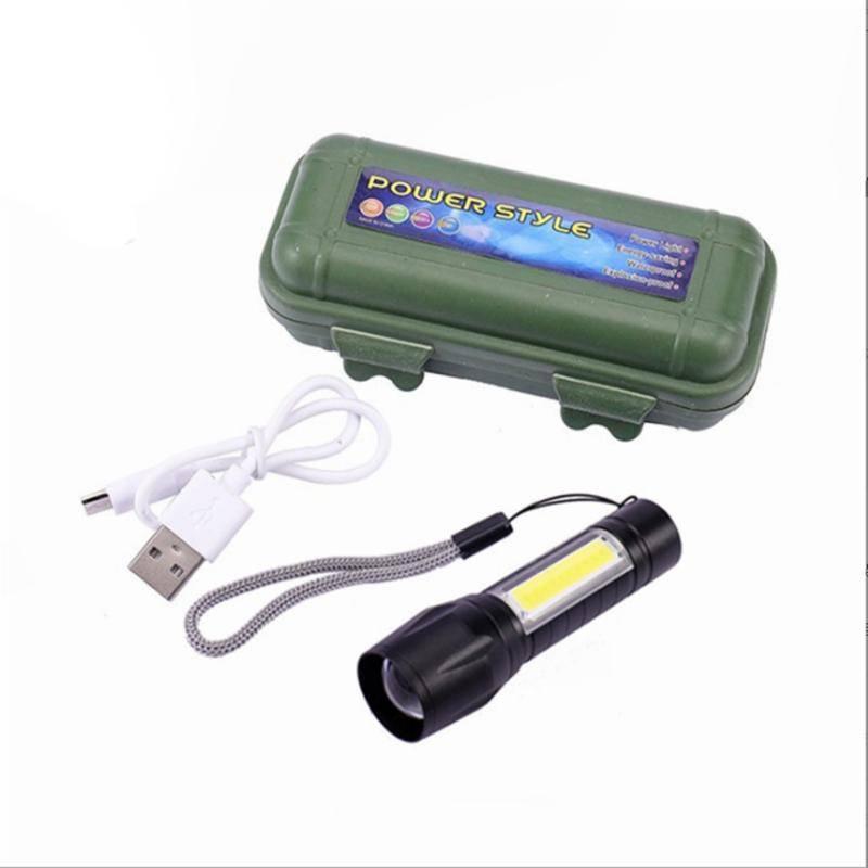 Đèn Pin LED T6 COB Có Thể Sạc Được Kèm Hộp Đựng
