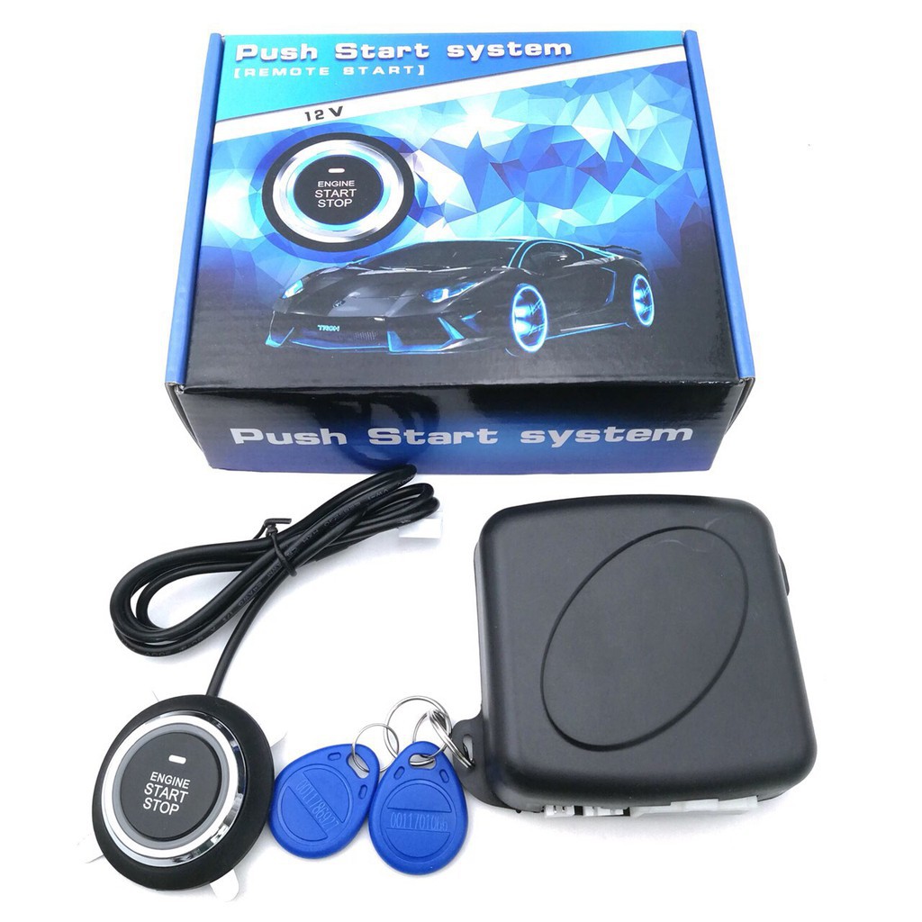 Bộ đề nổ khởi động ô tô start stop một chạm bản cao cấp bằng nút bấm 12V thông minh mẫu mới, đồ chơi ô tô