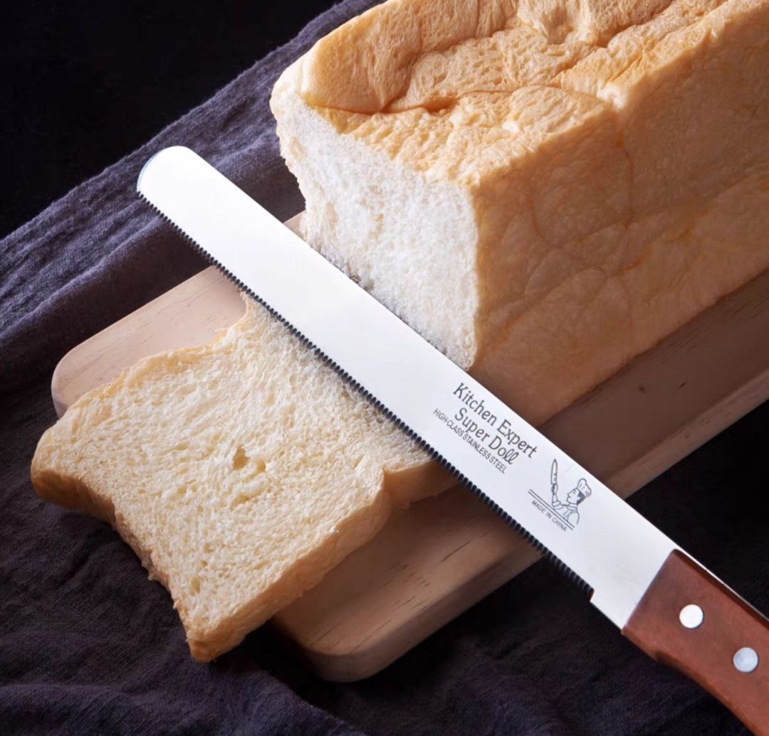 Dao Cắt Bánh Mì Bánh Ngọt Bánh Sinh Nhật ,Răng Cưa Tay Cầm Gỗ 38cm
