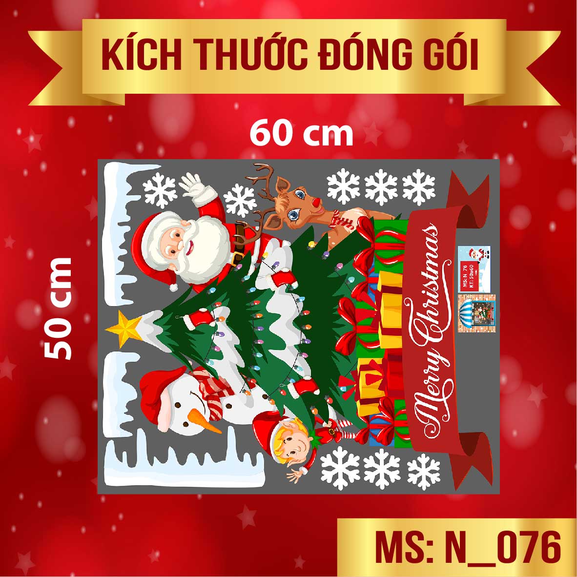DECAL TRANG TRÍ NOEL 2021 COMBO SỐ 34
