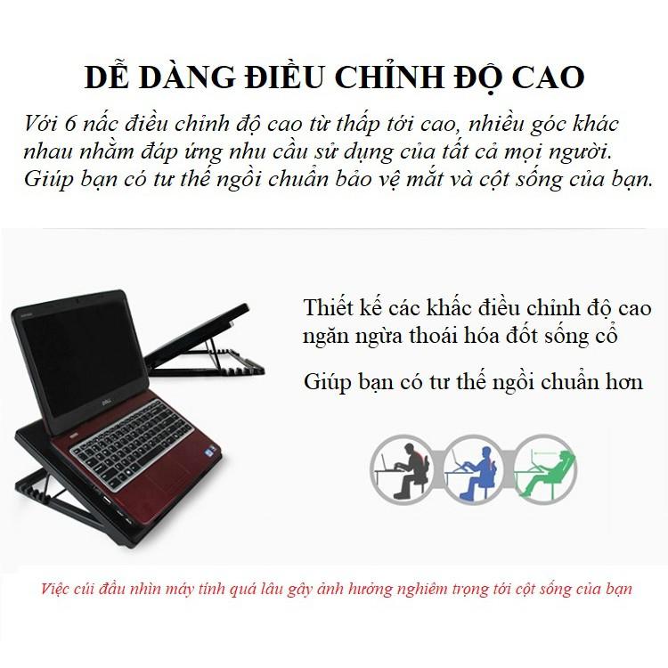 Quạt Tản Nhiệt Laptop ️️ Phụ Kiện Làm Mát Laptop Nhanh Chóng - Làm Mát Gấp 6 Lần Với 6 Quạt Làm Mát M8