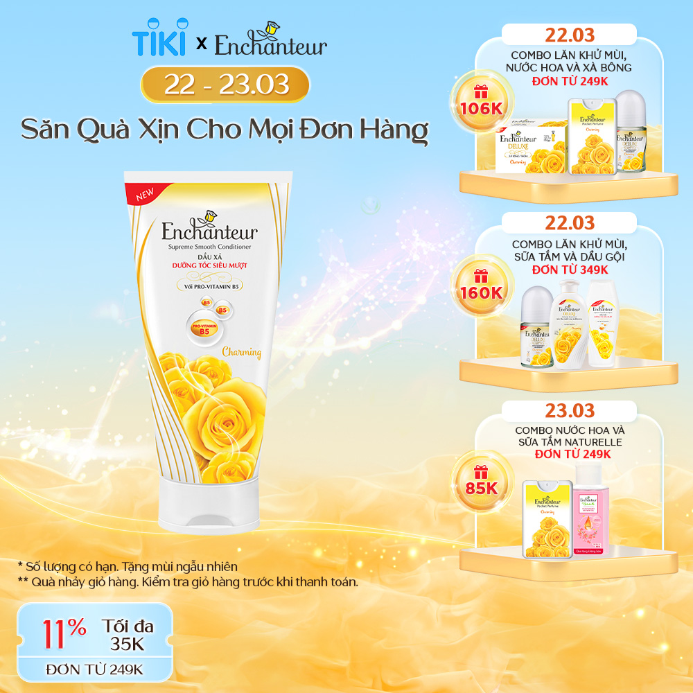 Dầu xả nước hoa Enchanteur Charming dưỡng tóc siêu mượt 335gr