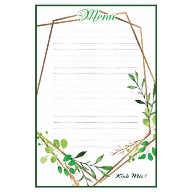 Menu có keo sẵn, giấy PP, viết chữ được
