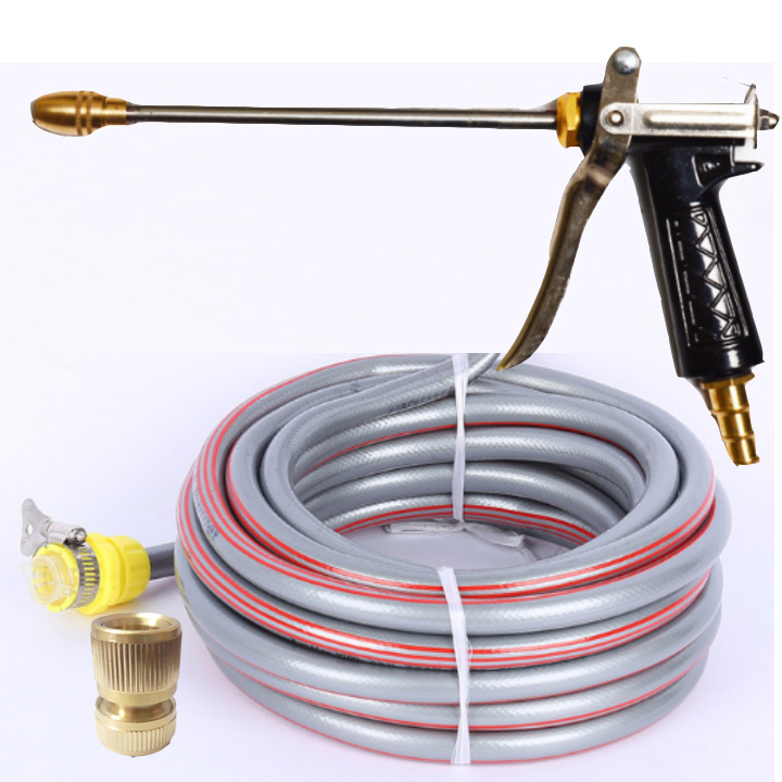 Bộ dây và vòi xịt tăng áp lực nươc 300% loại 15m (cút đồng- dây xám)318710497576-1