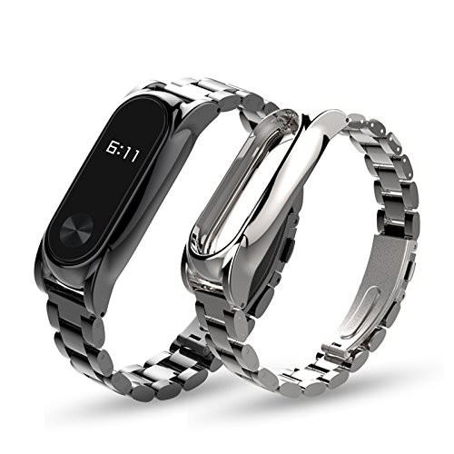 Dây đeo bằng thép không gỉ với khóa kim loại cho Xiaomi Mi Band 2 3 4 Miband 2 3 4