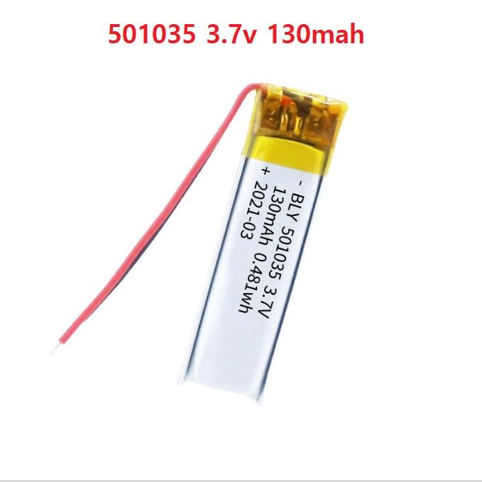 Pin Sạc Lithium Polymer 501035 3.7V 130mah Cho tai nghe,loa Mp3 MP4 MP5 GPS PSP Bluetooth hàng mới