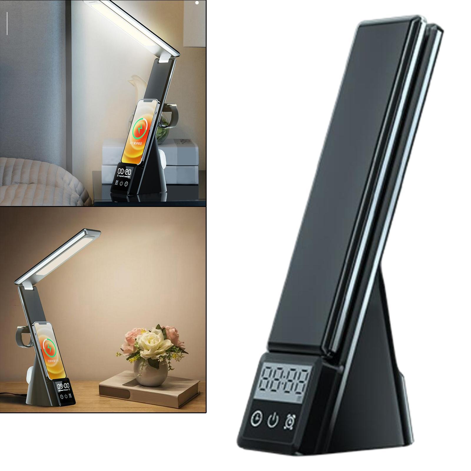 Table Lamp with USB Charger Home Reading Desk Light  Black