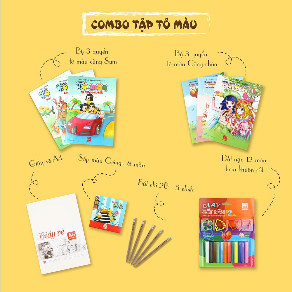 Combo Tập tô màu Hồng Hà cho bé