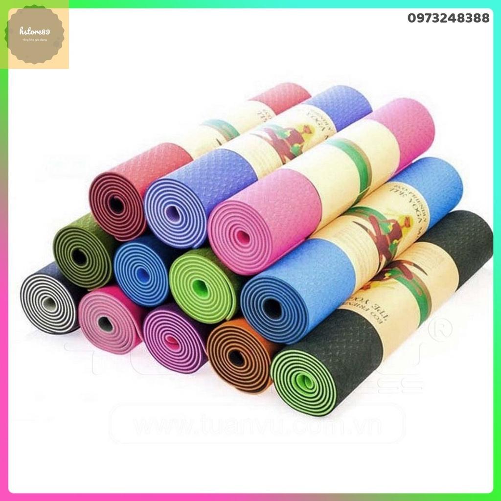 thảm yoga chống trượt , thảm tập yoga làm bằng chất liệu TPE 2 lớp dầy 6mm chống trơn trượt chống bám nước thông minh