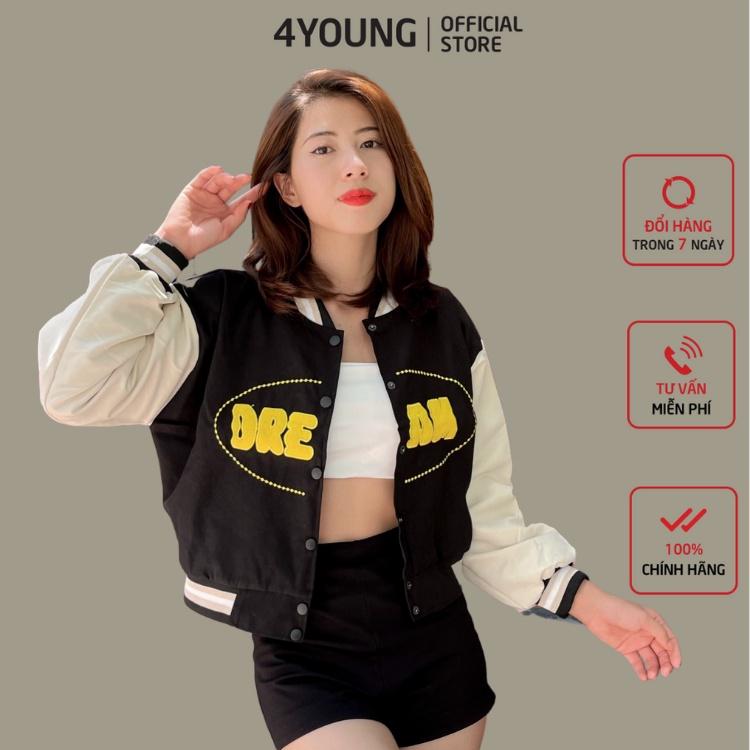 Áo khoác bomber nữ croptop dang lửng