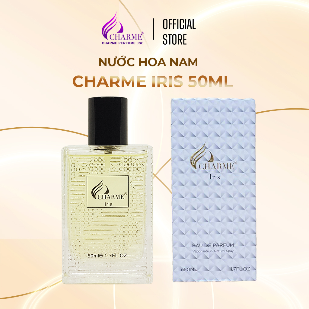 Nước hoa nam quyến rũ, Charme Iris, thơm lâu, sành điệu cá tính, lưu hương cả ngày, 50ml