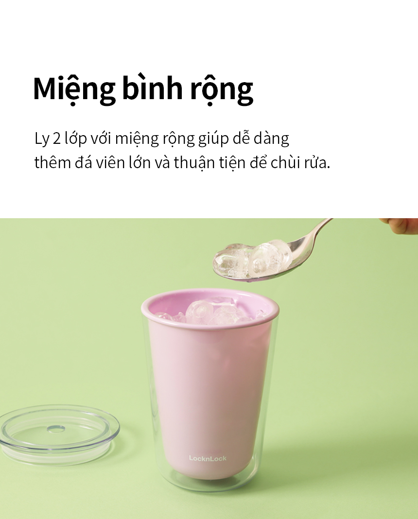 Ly nhựa 2 lớp LocknLock Bubble Tea Cold Cup HAP529 720ml, Hàng chính hãng, kèm ống hút trân châu - JoyMall