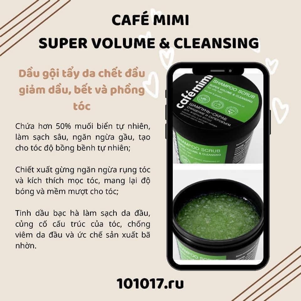 Tẩy da chết làm sạch da đầu Cafe Mimi Super Volume Scrub 330gram