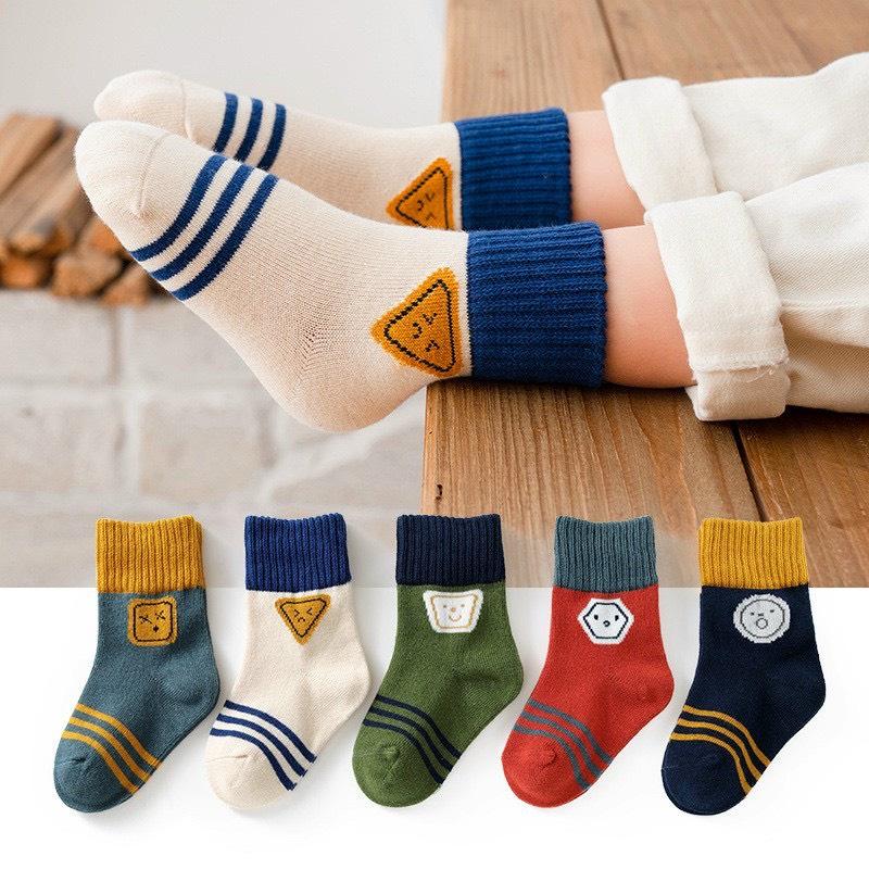 SET 10C TẤT CỔ CAO LOGO CHO BÉ (4-12Y)