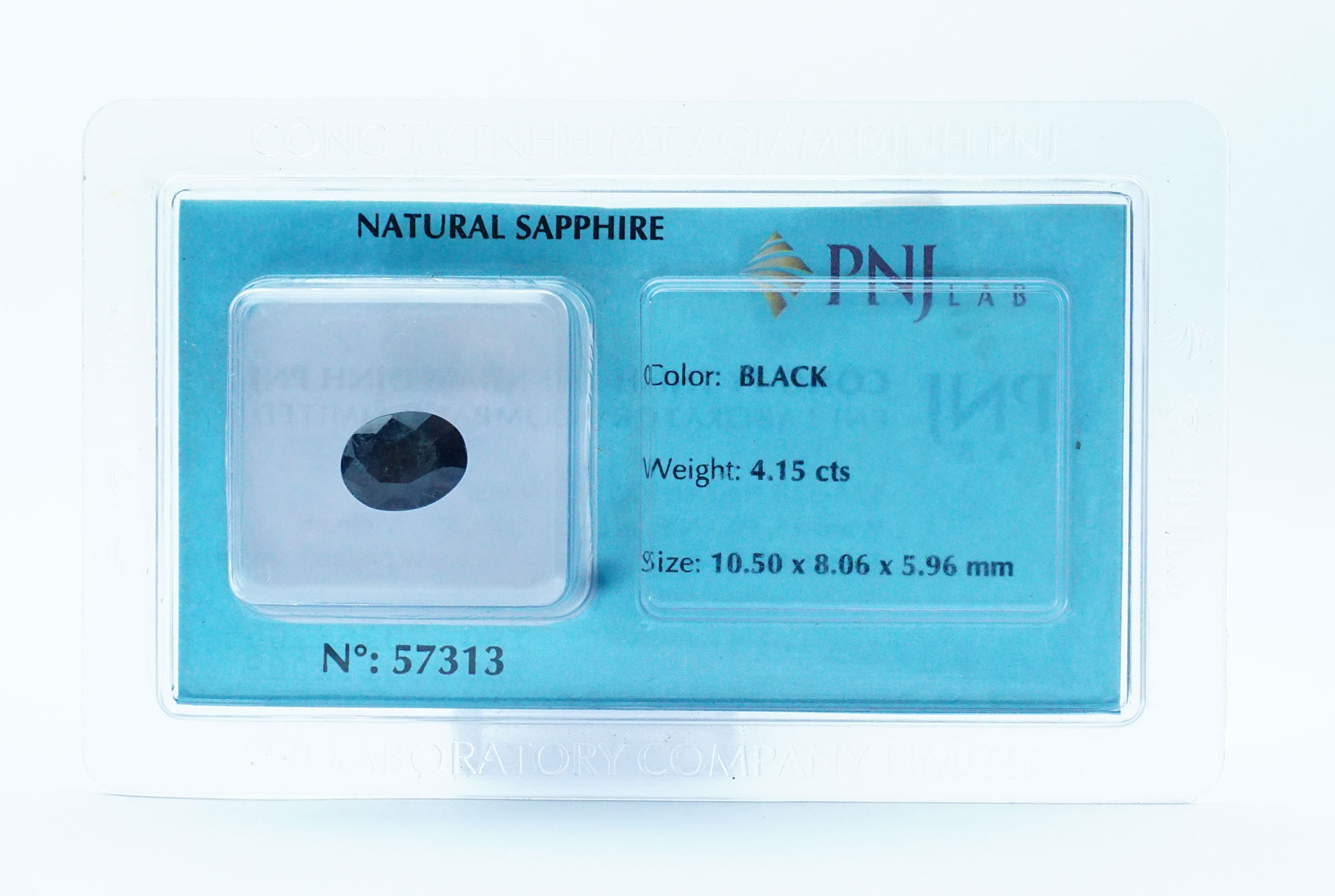 Đá Quý Sapphire Đen Tự Nhiên Mài Giác Oval Kiểm Định