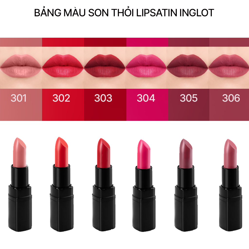 Bộ trang điểm môi Son môi LipSatin và son lì Lipstick Matte INGLOT