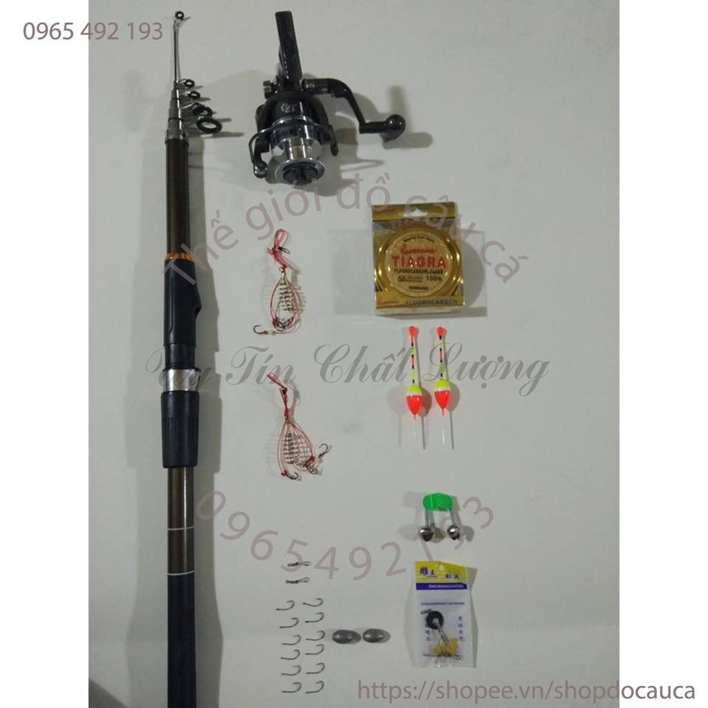 Bộ Cần Câu 2 khúc Shimano 2m4 đầy đủ phụ kiện như hình