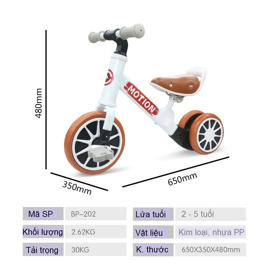 Xe chòi chân kiêm xe đạp cho bé Motion - Xe thăng bằng khung thép, ghế da cho trẻ em DC018