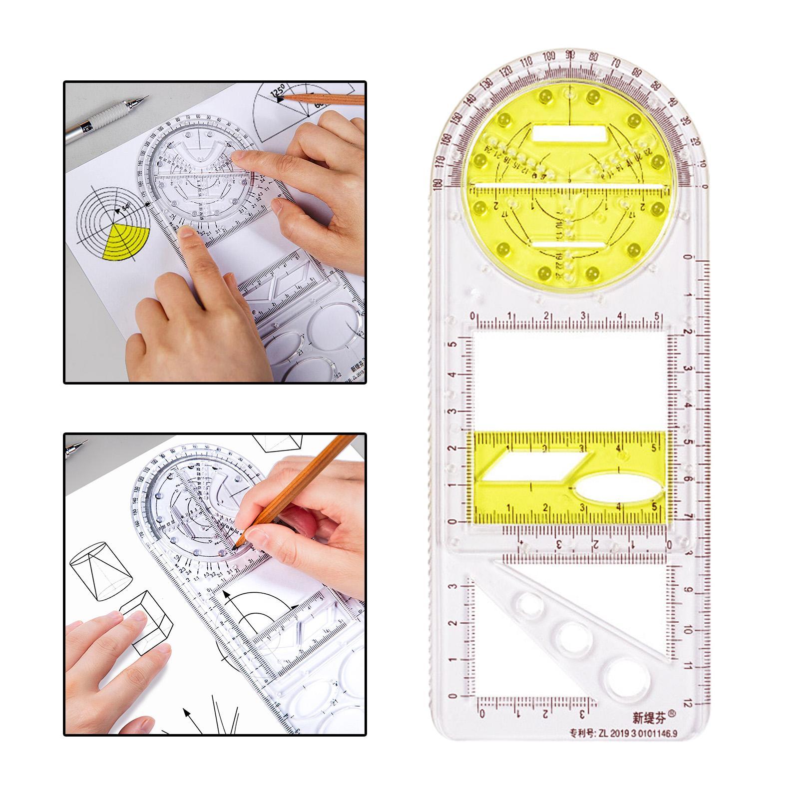 2Pcs Drawing Ruler Learning Stationery Math Ruler Office