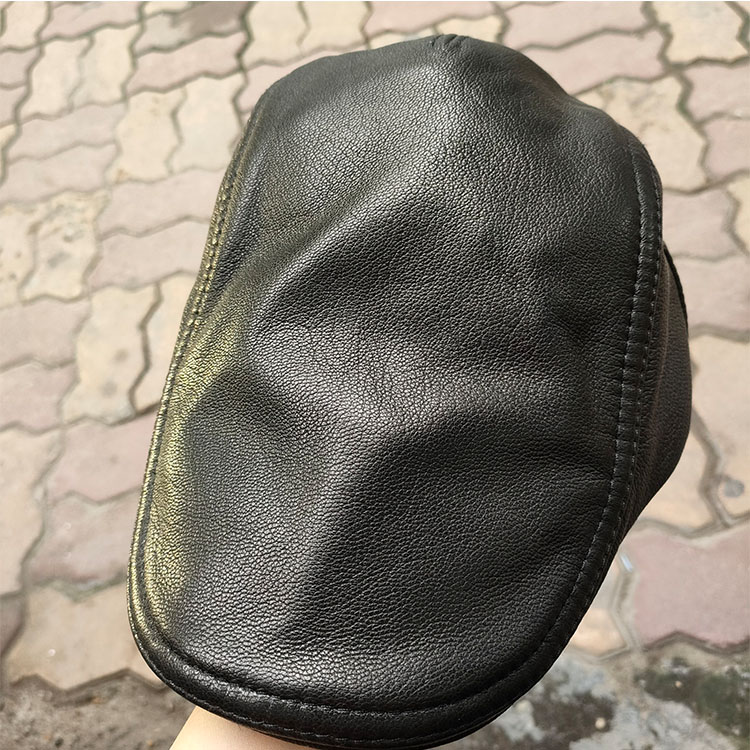 Mũ beret/ Nón nồi nam da dê cao cấp BHY2071