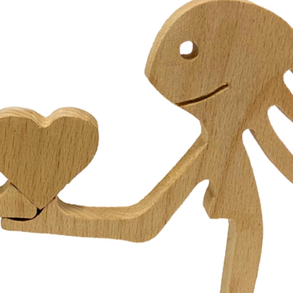 Wood Carving Decoration Figurines Small Home Decor Women and Men A
