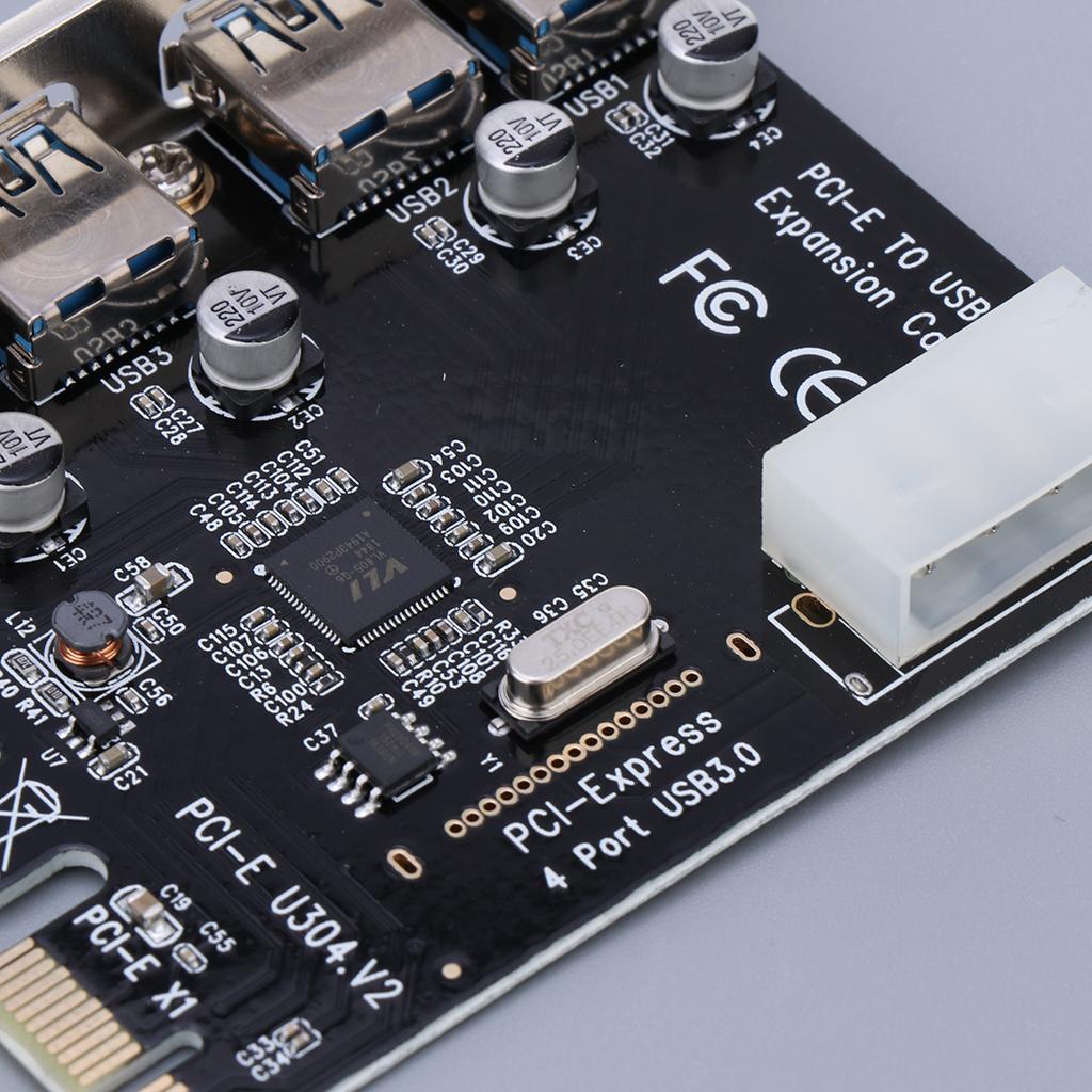 Desktop PCI-E to USB 3.0 Expansion Card 4 USB Ports Hub Adapter