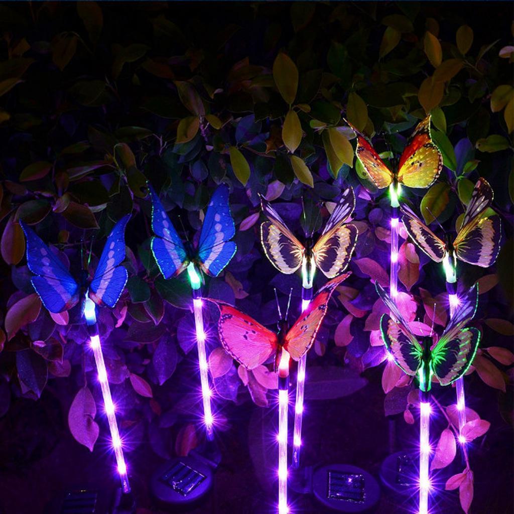 LED Solar Powered Butterfly Lights Outdoor Garden Yard Lamp Decor