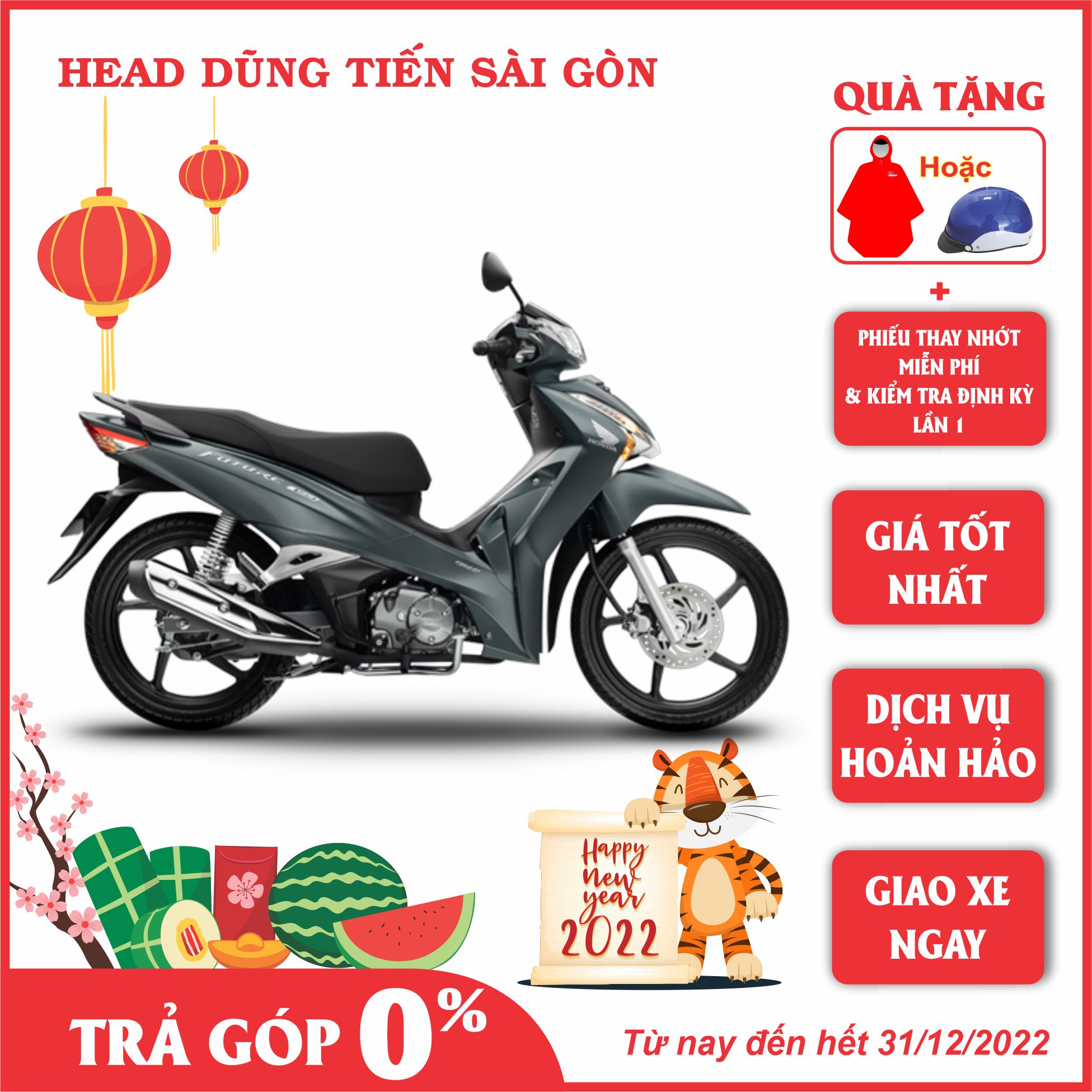 Xe Máy Honda Future Đặc Biệt 2022 (Phanh đĩa vành đúc) - Xanh Đen