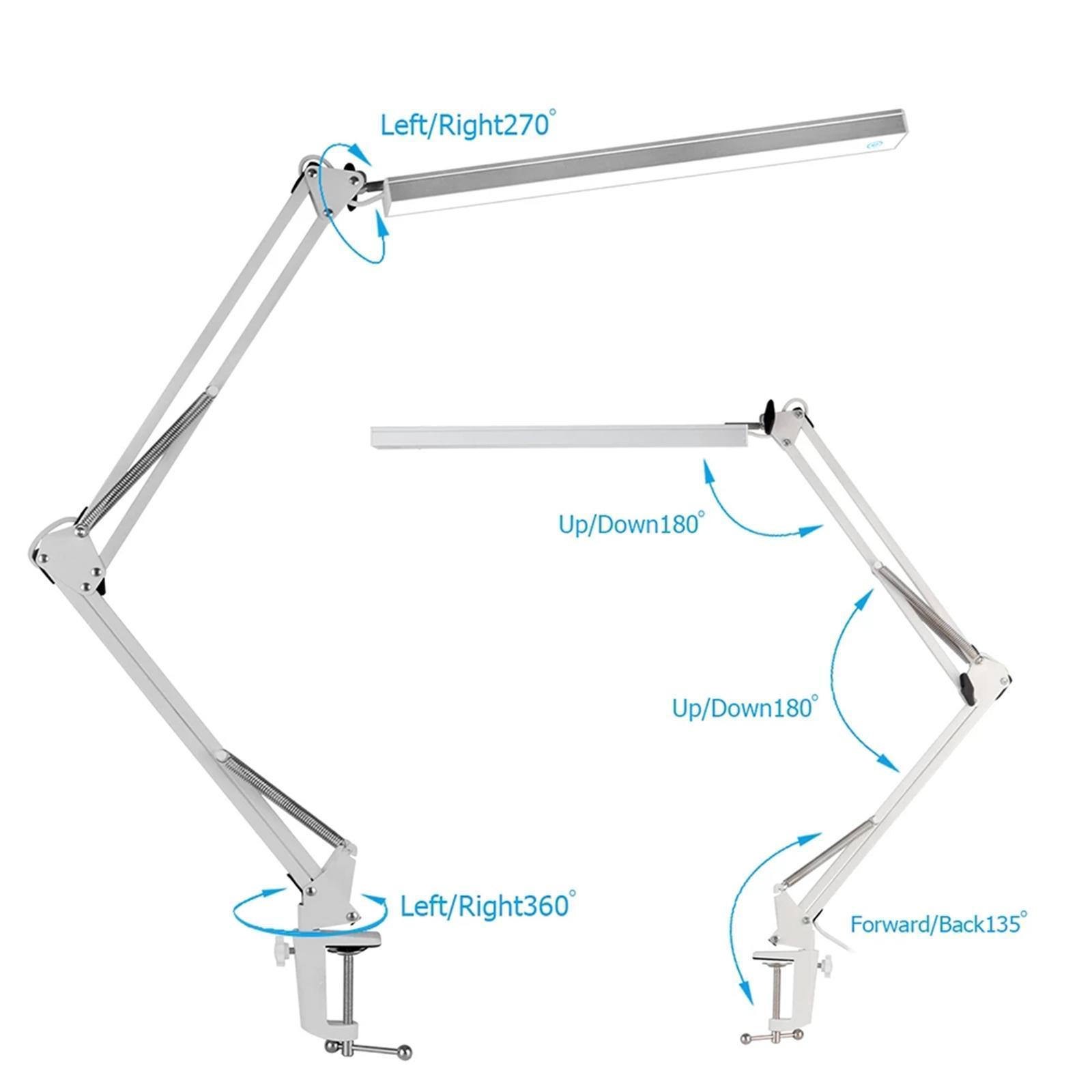 Folding Eye Protection LED Desk Lamp with Clip Creative Bedside Long Arm Desk Light