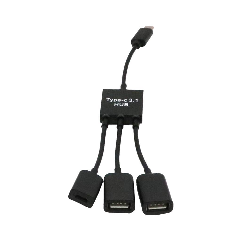 3 in 1 3 Port USB 3.1 Type C Hub Adapter to 2 Port USB and 1 Micro USB Port