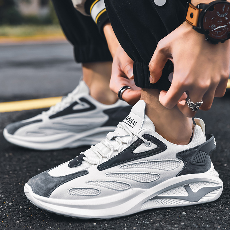 Giày Thể Thao Nam AZARA- Sneaker Màu Trắng - Xám, Giày Thể Thao Chạy Bộ, Êm Chân, Phù Hợp Mọi Lứa Tuổi - G5436