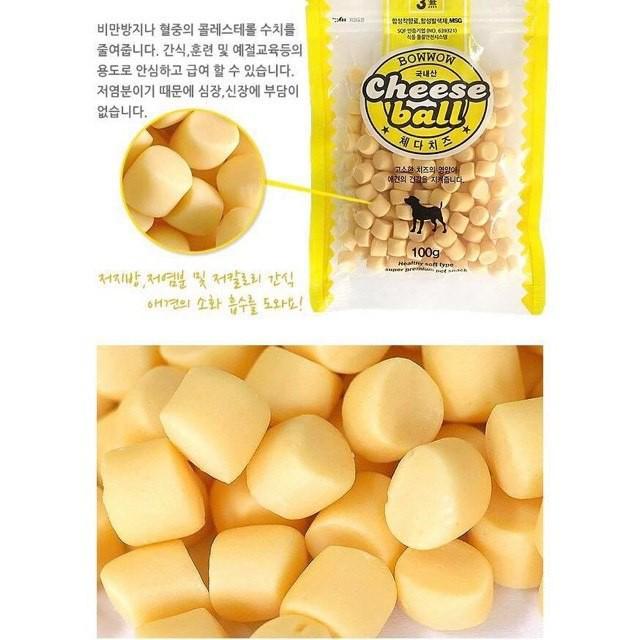 Phô Mai Viên Cà Rốt Bowwow - 100g. Bánh Thưởng cho chó. Snack cho chó mèo - Bowwow Hàn Quốc.