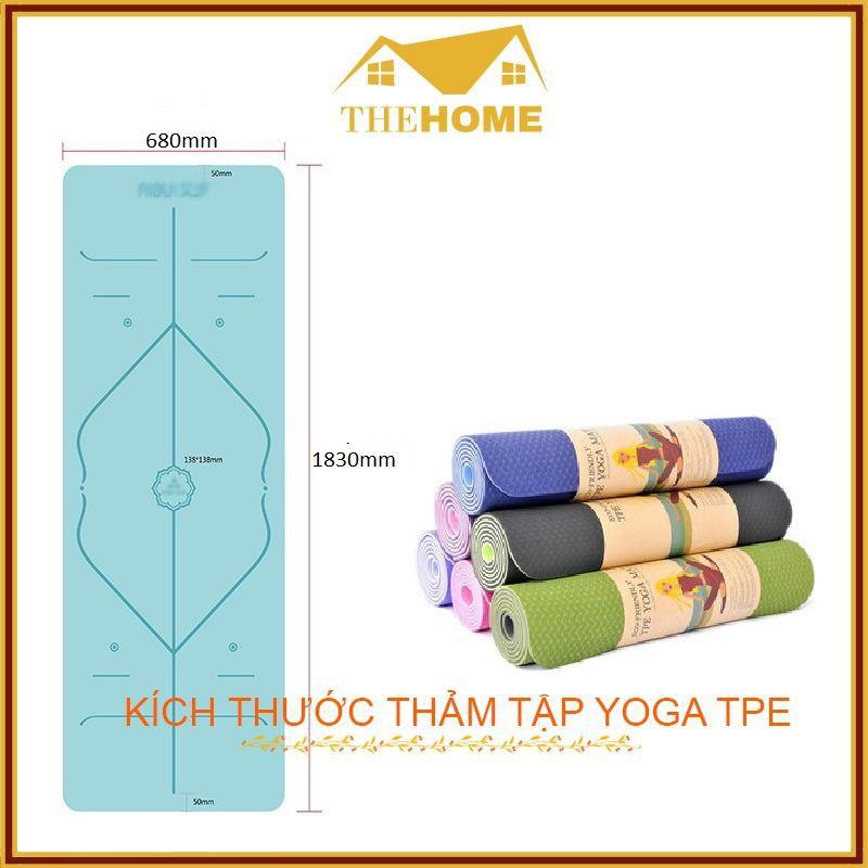 Thảm Tập Yoga 2 Lớp TPE Độ Dày Chuẩn 8mm (KÈM TÚI ĐỰNG), Thảm Tập Gym Chống Trơn Trượt Và Không Thấm Mồ Hôi Cao Cấp.