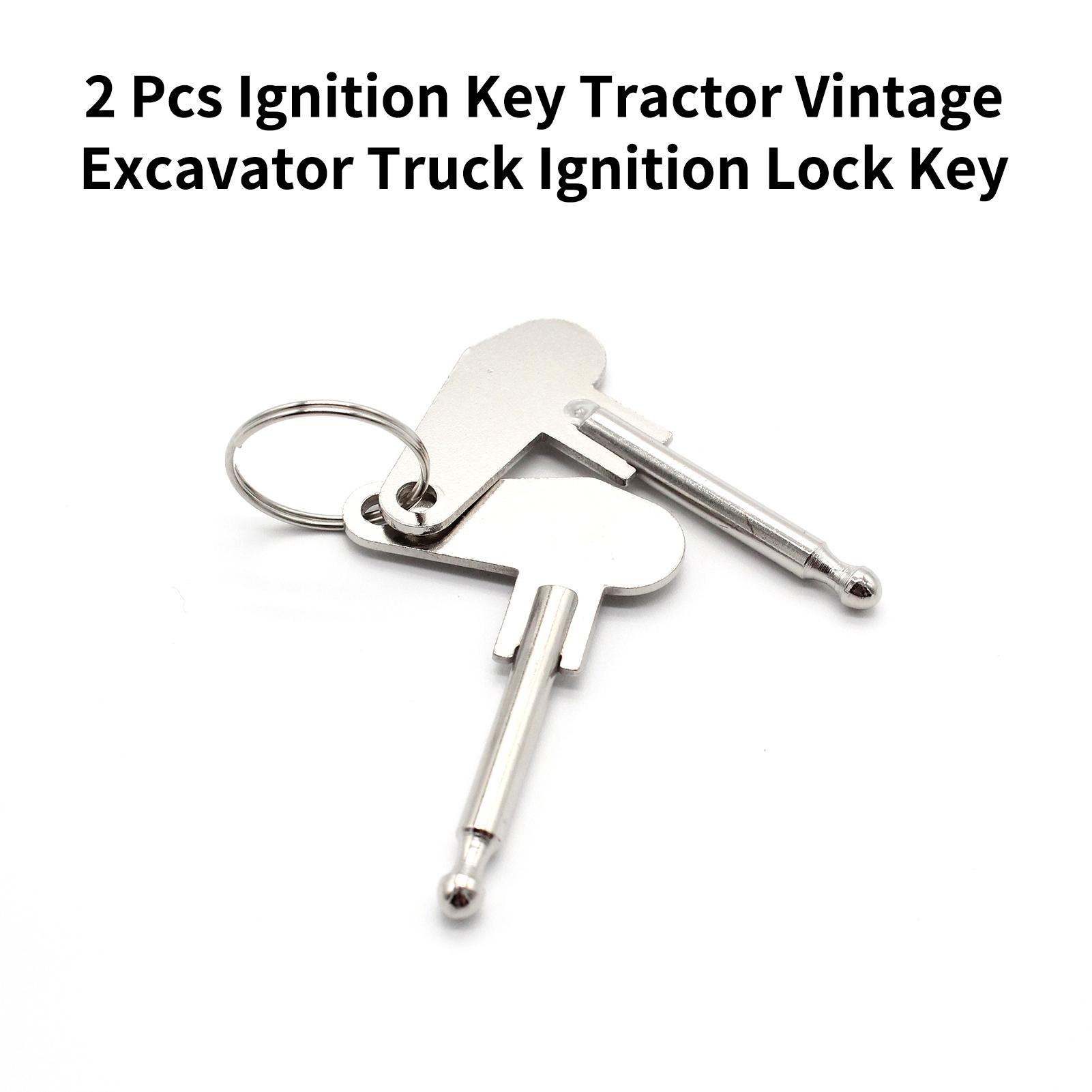 2 Pcs Ignition Key Tractor Vintage Excavator Truck Ignition Lock Key