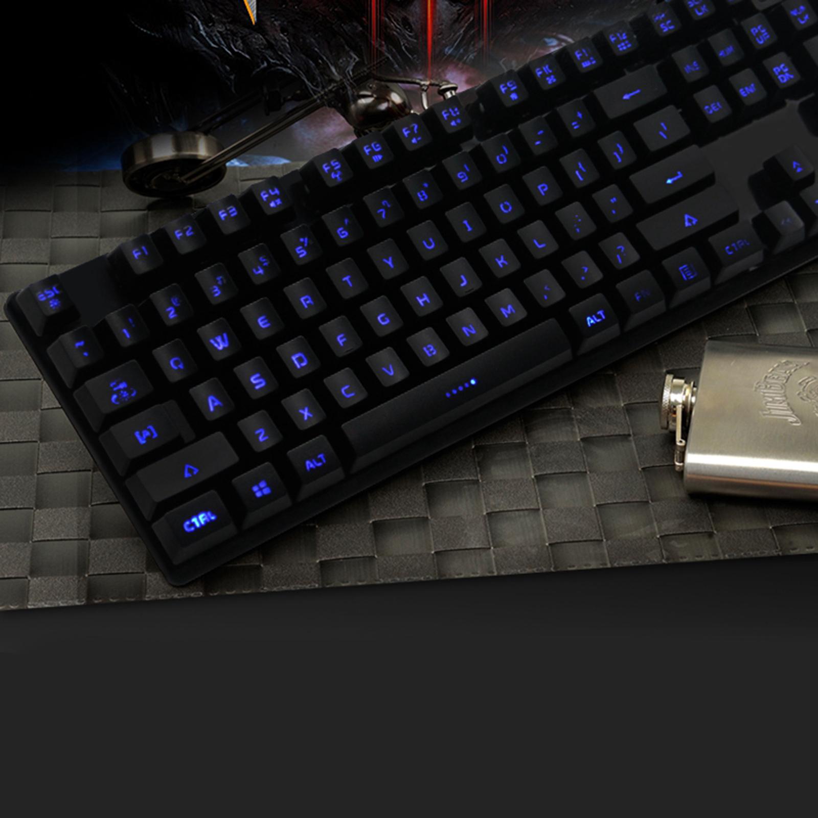 Wired Gaming Keyboard LED Backlit Gaming Keyboard RGB Gaming Rest 104 Keys Keyboard for PC Gamers