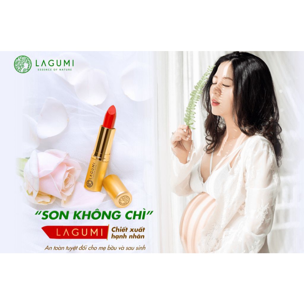 Set 4 món Dung dịch vệ sinh, Nước hoa em bé Son hạnh nhân không chì Lagumi chăm sóc toàn diện