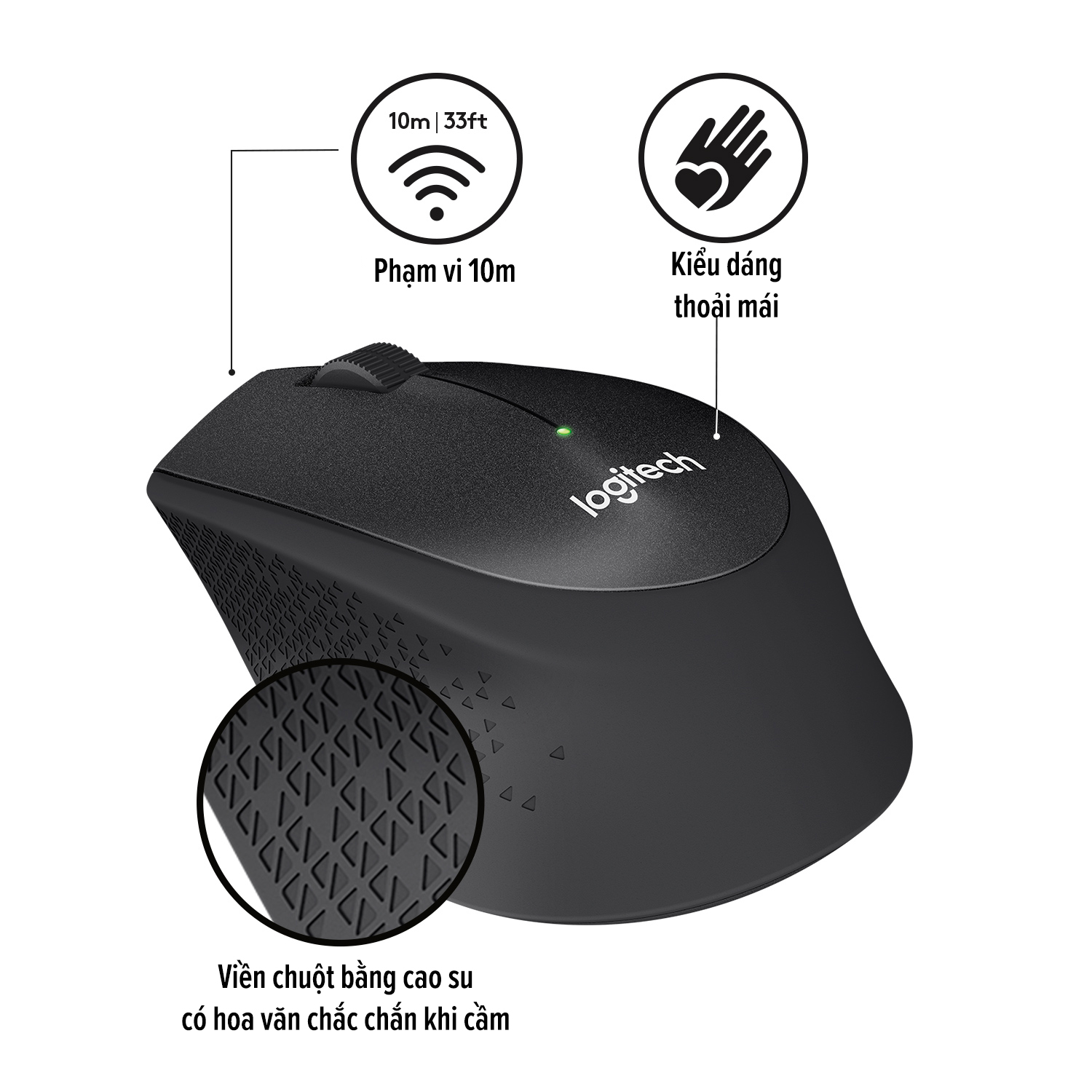 Chuột Không Dây Logitech M330 Silent Plus - Hàng Chính Hãng