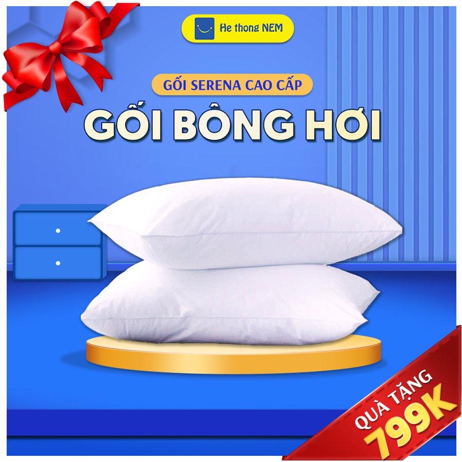Ruột gối đầu bông gòn cao cấp gối nằm đầu giường bông gòn mềm 50x70 40x60 - Hệ Thống Nệm