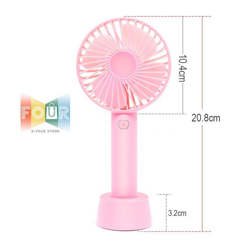 Quạt Cầm Tay Mini Để Bàn Sạc Pin Tích Điện 3 Tốc Độ Gió