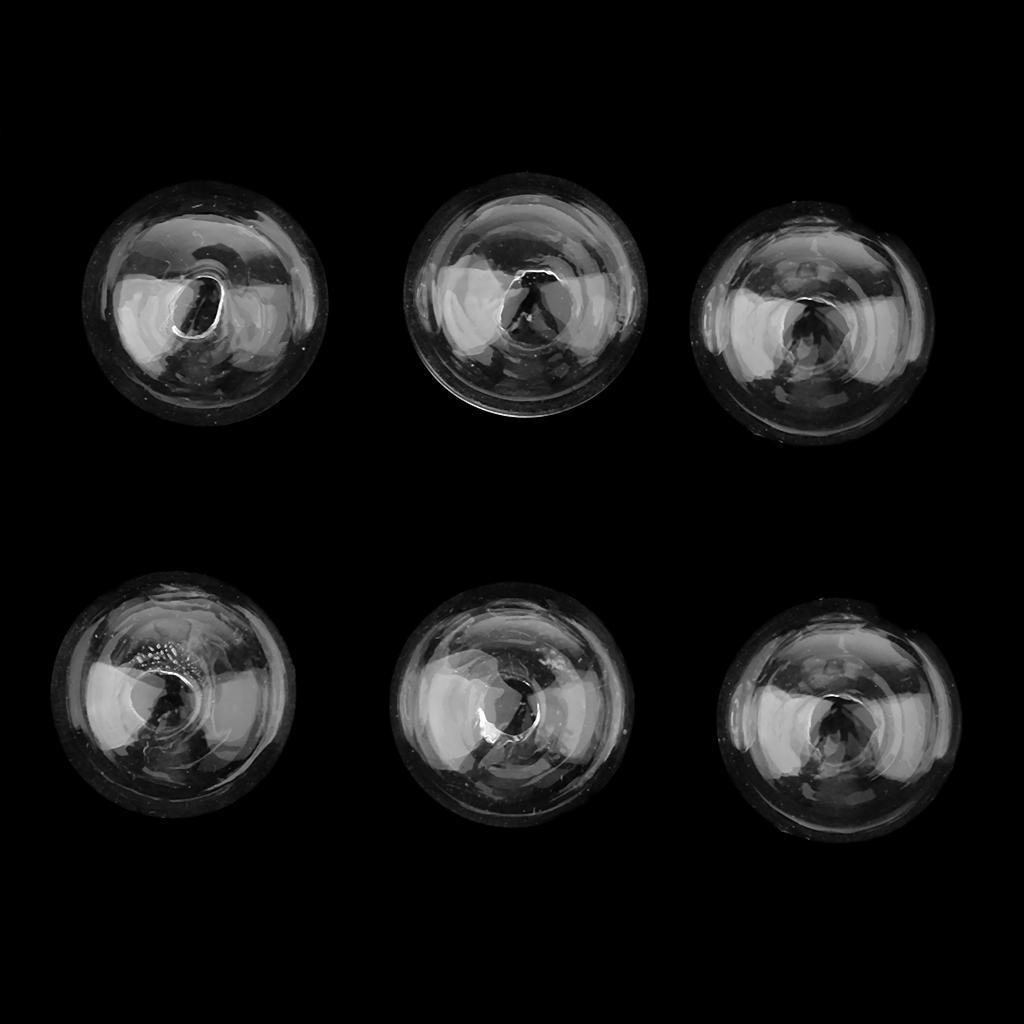 6 Pieces Pack Tiny 16mm Glass Ball Pendant Beads Half Round for Art Jewelry Craft DIY for Earring Dangle Charms Xmas Tree Decor