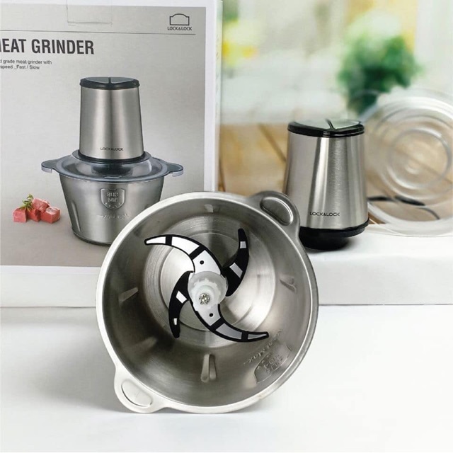 Máy Xay Thịt Cối Inox LocknLock EJM172 300W - 2L - Hàng Chính Hãng