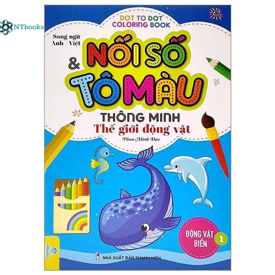 Combo 8 cuốn Nối Số Và Tô Màu Thông Minh: Thế Giới Động Vật