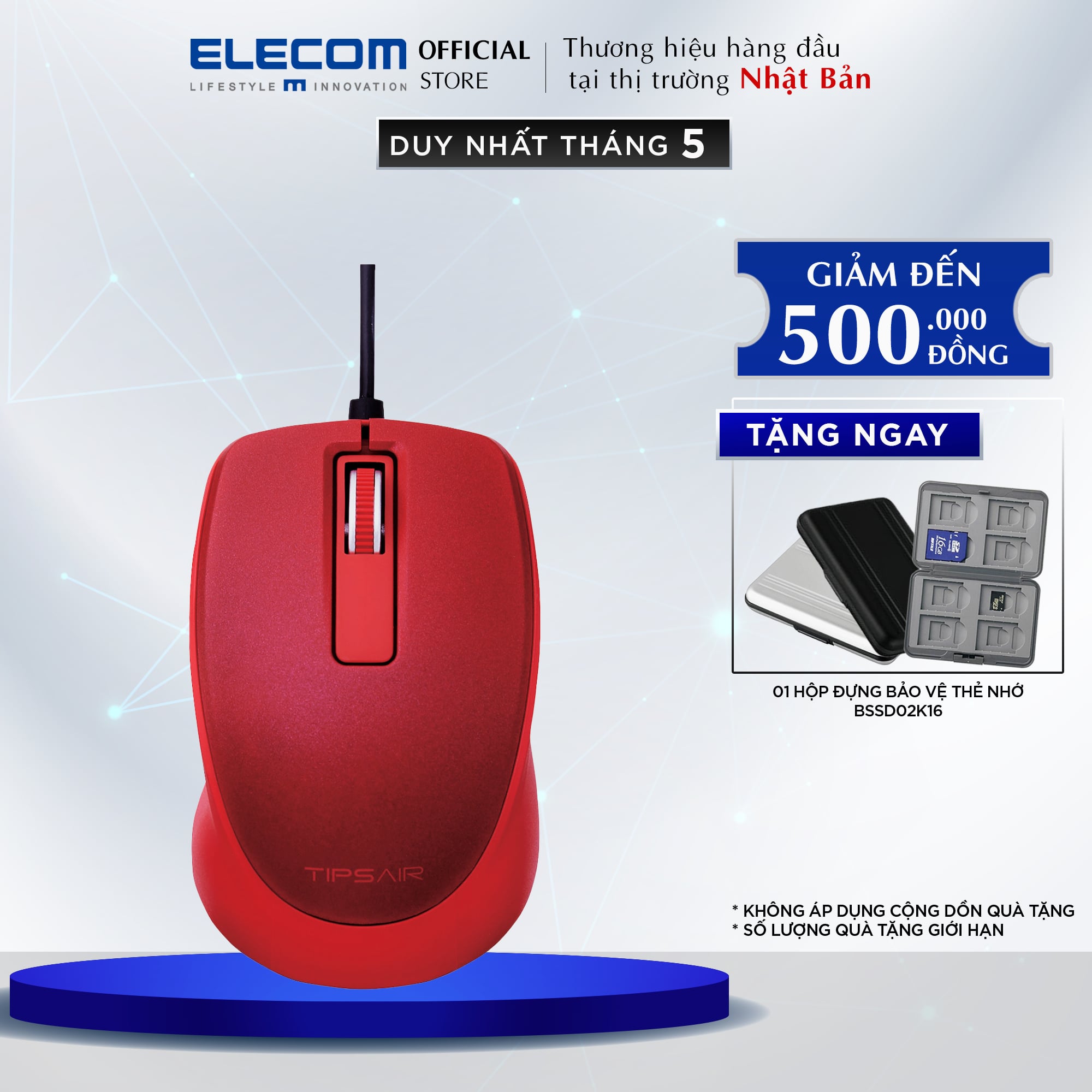 Chuột có dây BlueLED 2000dpi ELECOM M-TP10UB hàng chính hãng