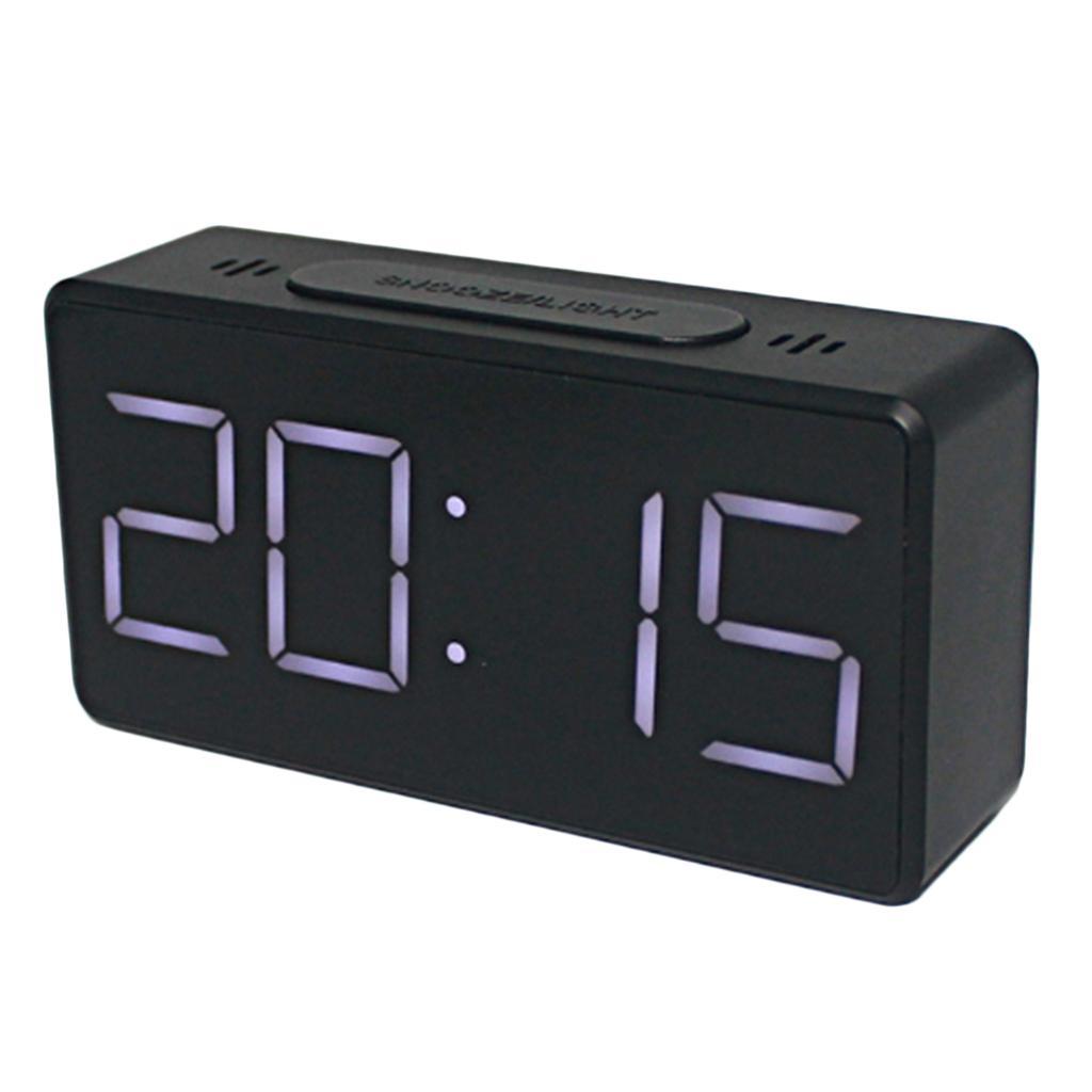 2x LED Digital Alarm Clock 12/24 H Display USB Charger Port for Home Travel