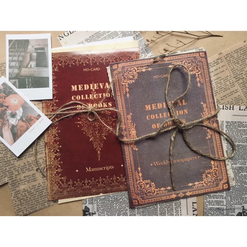 Set 10 Tấm Giấy Retro Manuscript Trang Trí Sổ Bullet Journal - Set Giấy Báo Cũ Vintage
