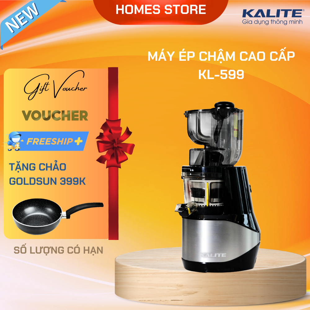 Máy Ép Trái Cây, Máy Ép Chậm Cao Cấp KALITE KL-599 Tiêu Chuẩn Châu Âu , Dung Tích 400 ML Công Suất 400 W - Hàng Chính Hãng