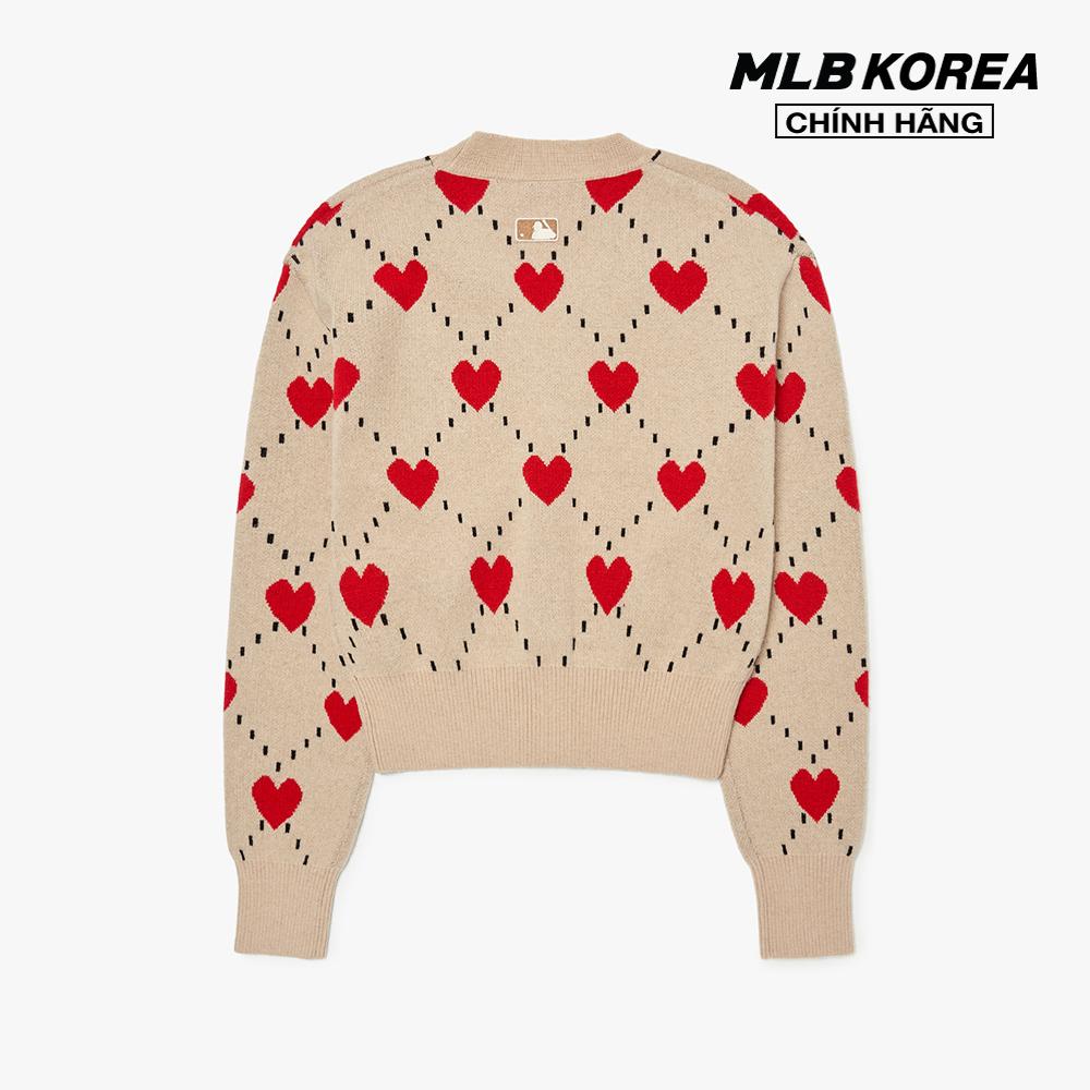 MLB - Áo khoác cardigan nữ cổ V Heart All Over Crop 3FKCH0124